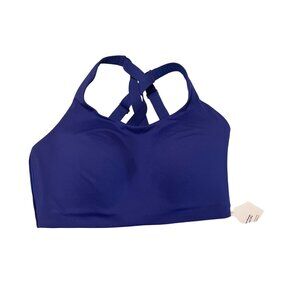 Lululemon Energy High Support Bra Deep Sea Blue 36DD-36DDD Strappy Back Design